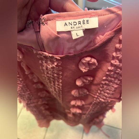 Andree By Unit Embellished Textured Womens Dress Size Large‎ Pink - Picture 3 of 11